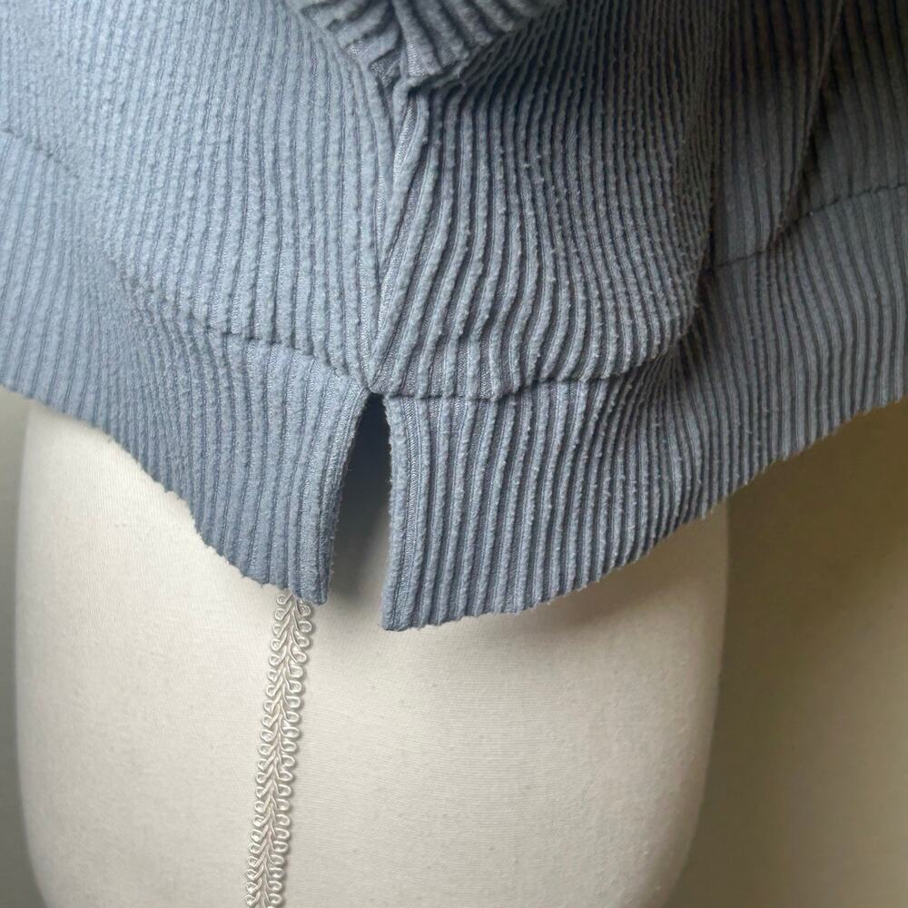 alo yoga muse crop blue gray long sleeve relaxed fit ribbed hoodie size S - Picture 5 of 7